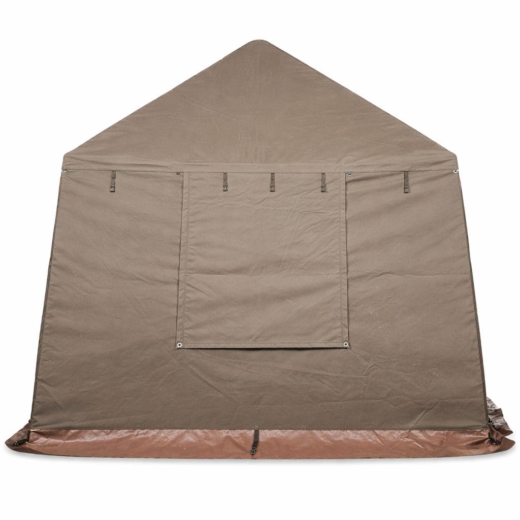 3.2m x 3.2m Army Dining Shelter Heavy Duty Canvas Gazebo Tent with Shadenet - Image 2